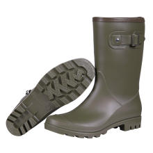 Nouvelle mode Fashion Matte Matte Green étanche imperméable Bottes de pluie en caoutchouc Chaussures de jardin pour les jours de pluie